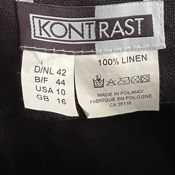 KONTRAST Linen Sleeveless Midi Maxi Colour-block Dress Black White 10 - Picture 6 of 6